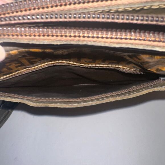Authentic Fendi Zucca PVC Crossbody Bag Brown Monogram FF Logo Vintage Italy - Picture 10 of 14